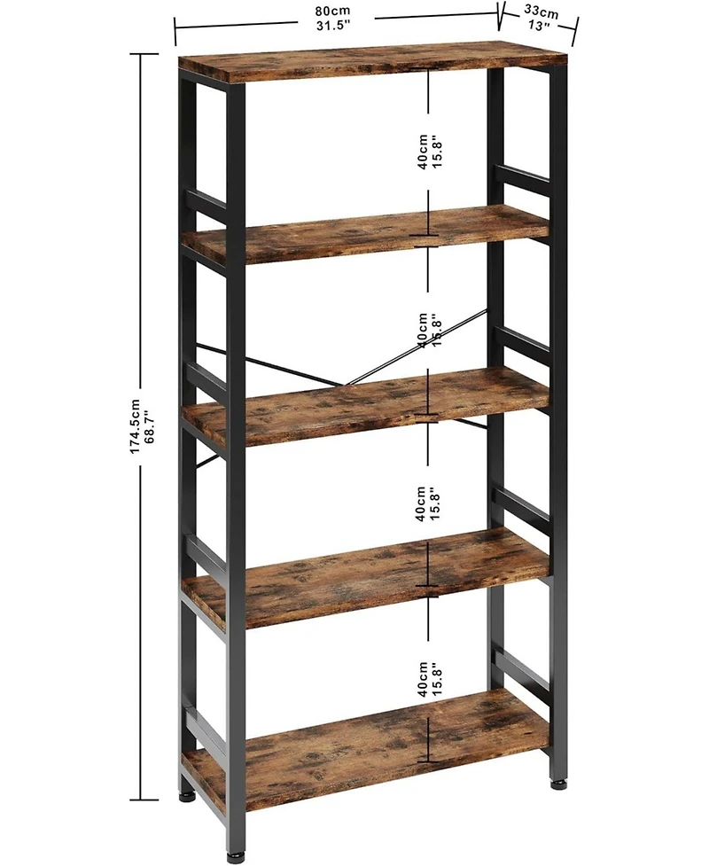 Bookshelves and Bookcases, 31.5in Wide Shelf 5-Tier Ladder Shelf