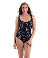 Longitude by Mimi Flamingo Women's Just Shine Triple X Back Tank One Piece Swimsuit