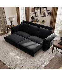 Streamdale Chesterfield Convertible Sleeper, 3-in-1 Velvet Multi-Functional Sofa Bed - King Size