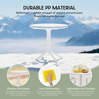 Modern 5-Piece Resin Round Patio Dining Table Set with Stackable Patio Dining Chairs