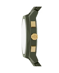 A|X Armani Exchange Men's Sync Quartz Chronograph Green Silicone Watch, 44mm