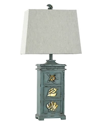 StyleCraft Home Collection 33" River Crest Coastal Hardback Fabric Table Lamp