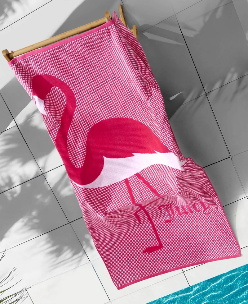 Juicy Couture Flamingo Cotton Beach Towel, 36" x 72"