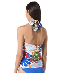 Vince Camuto Women's Printed Crossover Convertible Tankini Top