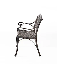 Streamdale Antique Copper Finish Cast Aluminum 2-Person Outdoor Bench