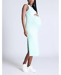 Motherhood Maternity Women's Crew Neck Sleeveless Racerback Midi Dress