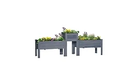 Multi-Functional Wooden Planter Box with Separate Flower Space