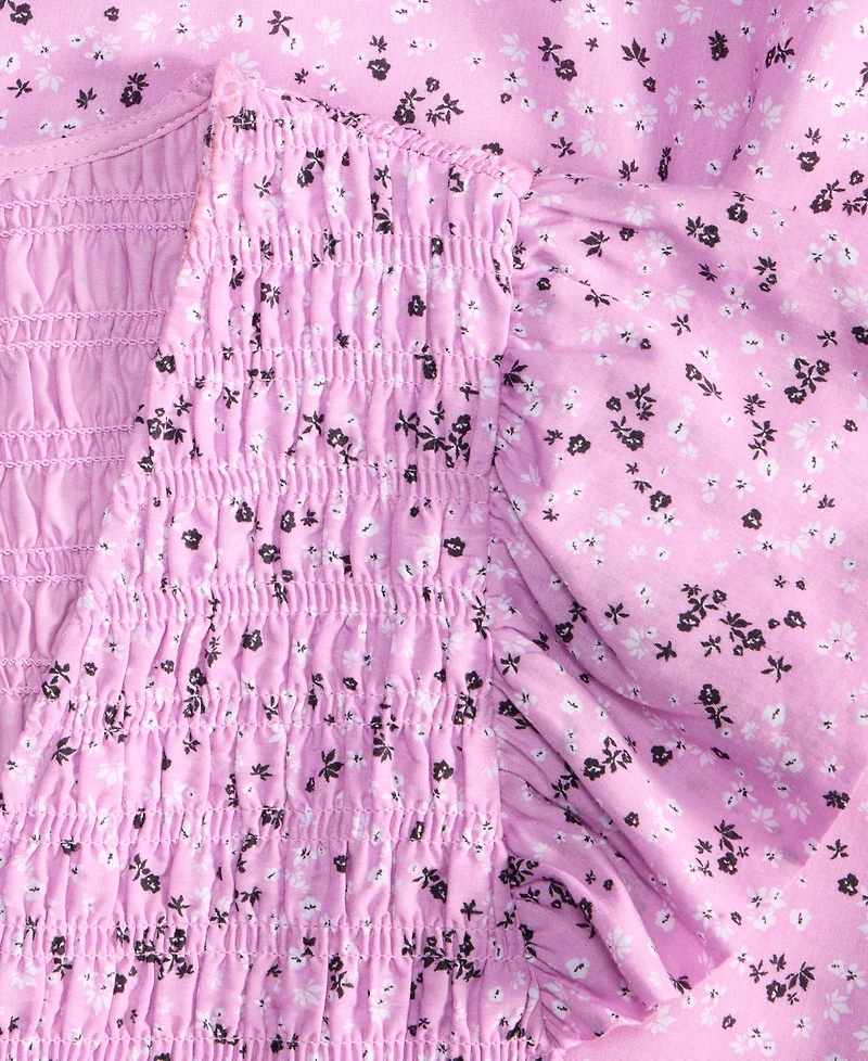 On 34th Women's Printed Smocked Flutter-Sleeve Midi Dress, Exclusively at Macy's