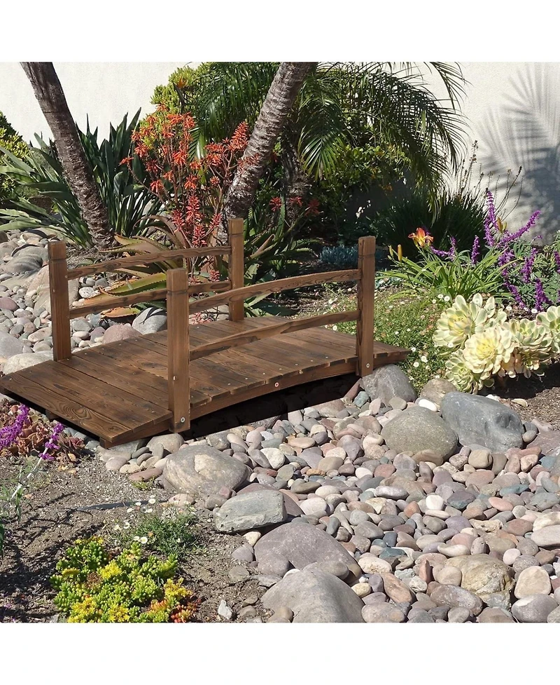 Outdoor Wooden Garden Bridge for Elegant Landscape Decoration