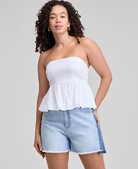 And Now This Women's Cotton Embroidered Strapless Top, Exclusively at Macy's