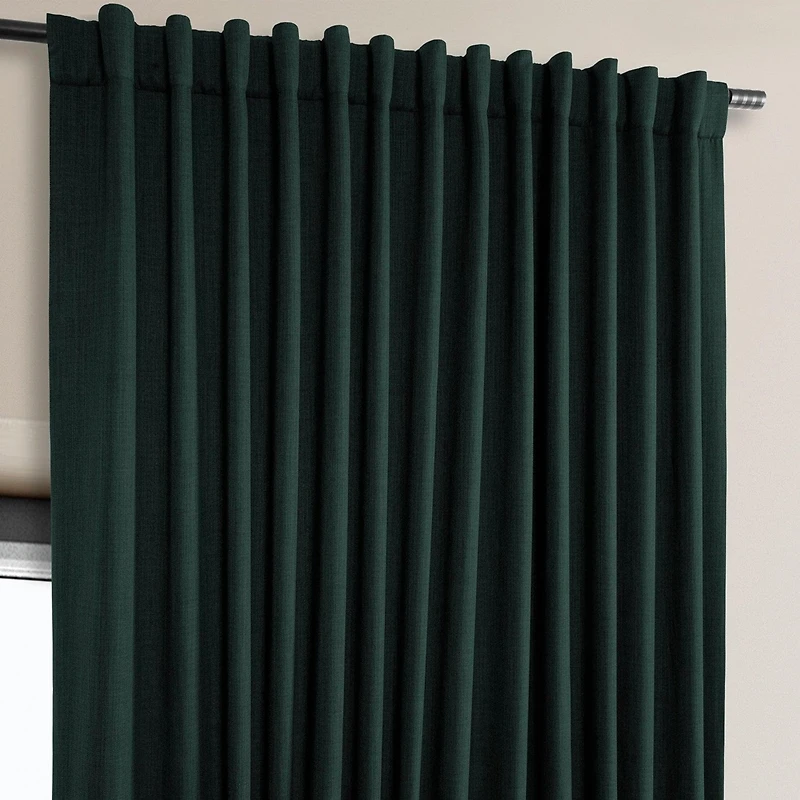 Half Price Drapes Extra Wide Textured Faux Linen Room Darkening Curtain