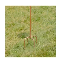 Copper Finish Metal Garden Birdhouse with Stake and Pole for Outdoor Decor