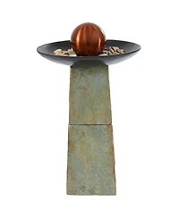 38" H Decorative Orb Slate Outdoor Water Fountain