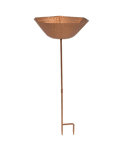 Outdoor Staked Metal Bird Bath - Copper Uv-Resistant Finish - 34.25" H