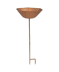 Outdoor Staked Metal Bird Bath - Copper Uv-Resistant Finish - 34.25" H