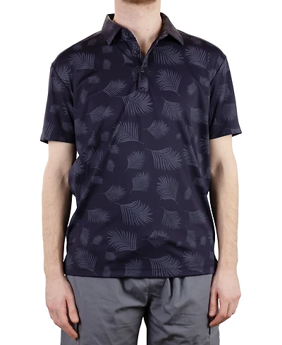 Vintage 1946 Men's Short Sleeve Two-Tone Leaf Print Polo Shirt