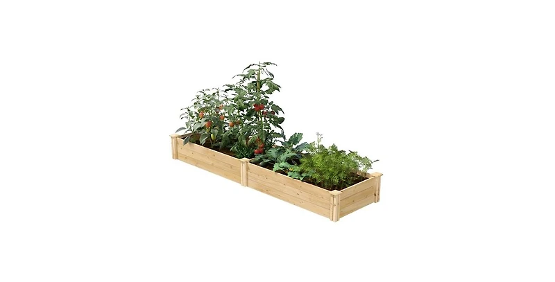 Pine Wood 2-Ft x 8-Ft Outdoor Raised Garden Bed Planter Frame
