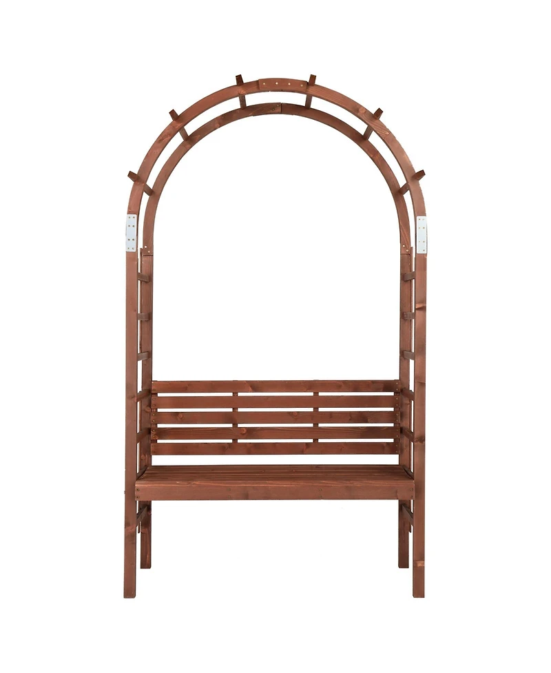 Wooden Arch with Bench for 2 People for Stylish Outdoor Seating and Garden Decor
