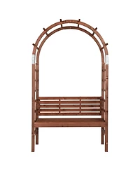 Wooden Arch with Bench for 2 People for Stylish Outdoor Seating and Garden Decor