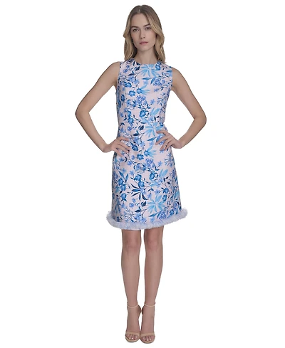 Eliza J Women's Tweed A-Line Floral-Pattern Dress