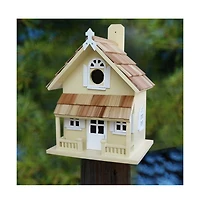 Victorian Cottage Wooden Outdoor Birdhouse for Garden Nesting and Decor