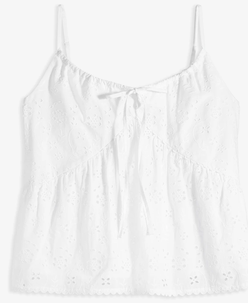 On 34th Women's Eyelet Scalloped-Trim Tank, Exclusively at Macy's