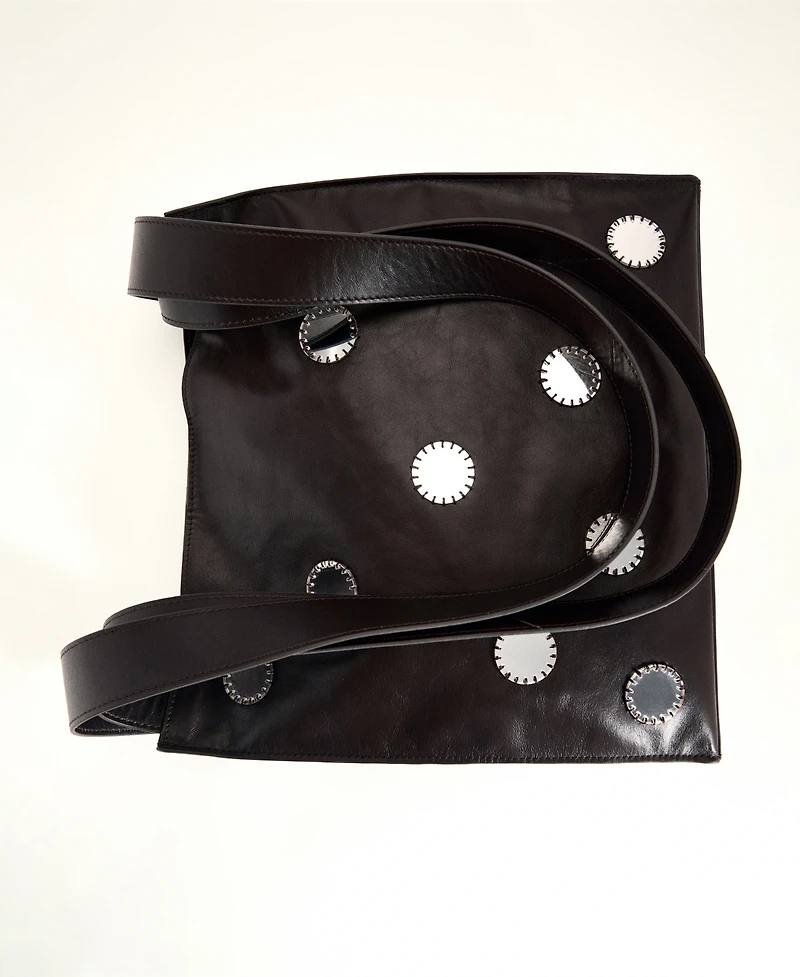 Mango Women's Double-Handle Leather Shoulder Bag