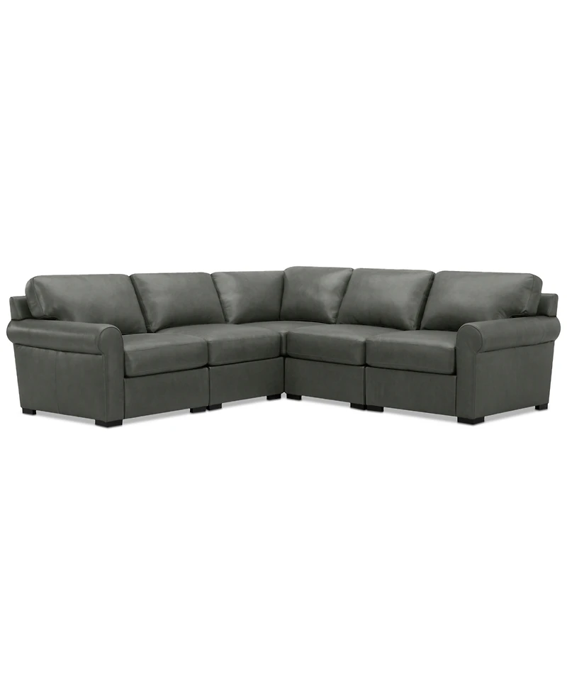 Radley Roll Arm 104" -Pc. Leather Square Corner L Sectional