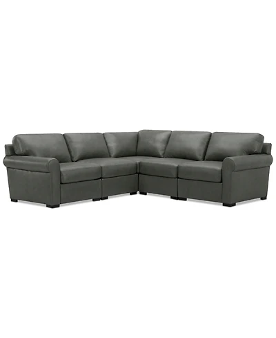 Radley Roll Arm 104" -Pc. Leather Square Corner L Sectional