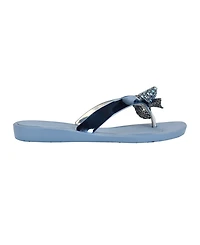 Guess Women's Tata Eva Sparkle Bow Flip Flop Sandals