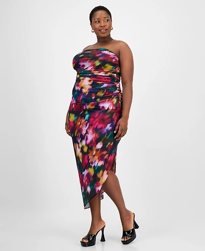 Emerald Sundae Trendy Plus Strapless Midi Bodycon Dress