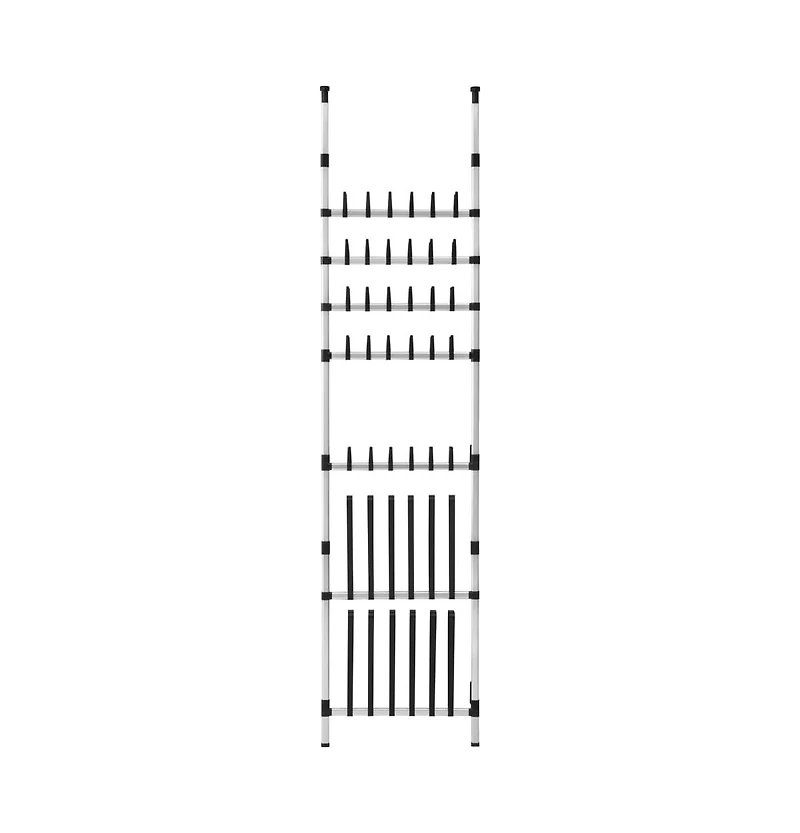 Telescopic Shoe Rack with Rods Aluminum