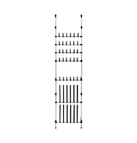 Telescopic Shoe Rack with Rods Aluminum