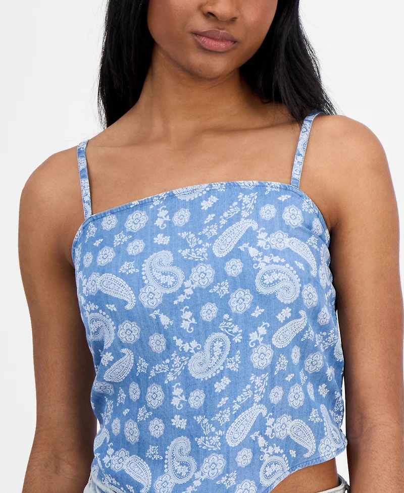 Madden Girl Juniors' Paisley Bandana Top