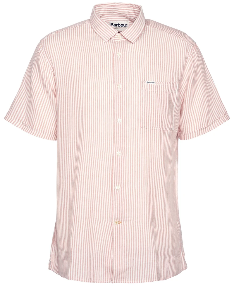 Barbour Men's Deerpark Linen Short Sleeve Striped Button-Front Shirt