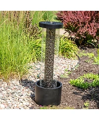41.25" H Glittering Rain Zinc Outdoor Water Fountain with Warm White Led Lights