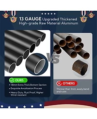 Yescom Bravery 25ft 13 Gauge Sectional Flag Pole Kit Aluminum for Outside House Inground Yard Garden Residential
