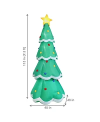 9.5' Self-Inflating Towering Christmas Tree Inflatable Pre-Lit Yard Decoration with Fan Blower and Led Lights