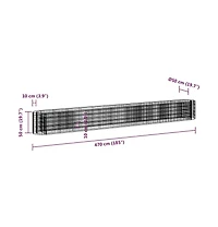 Gabion Raised Bed Galvanized Iron 185"x19.7"x19.7"