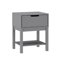 Samuel Kids Single-Drawer Night Stand With Solid Wood Frame, Side Table For Bedroom Open Shelf