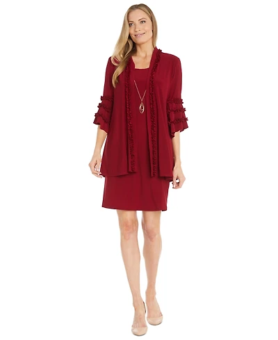R & M Richards Women's Two-Piece Bell-Sleeve Jacket & Dress