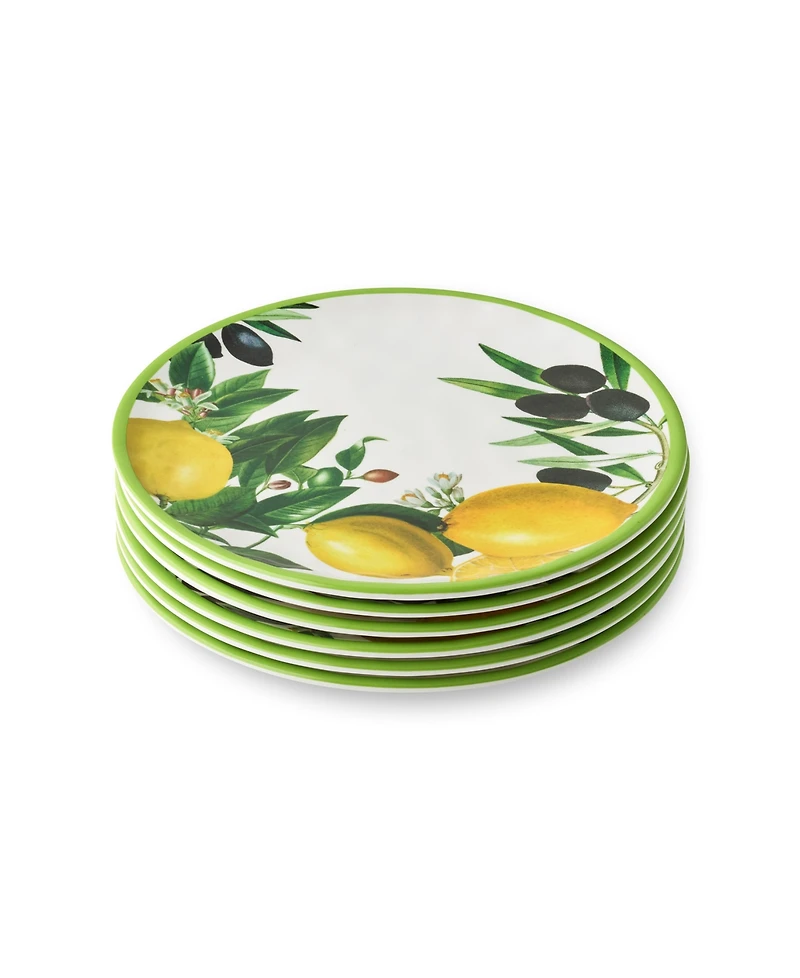 Certified International Limone Melamine 6-Pc. Salad Plates, Service For 6