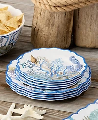 Certified International Blue Lagoon Melamine 4-Pc. Salad Plates, Service For 4