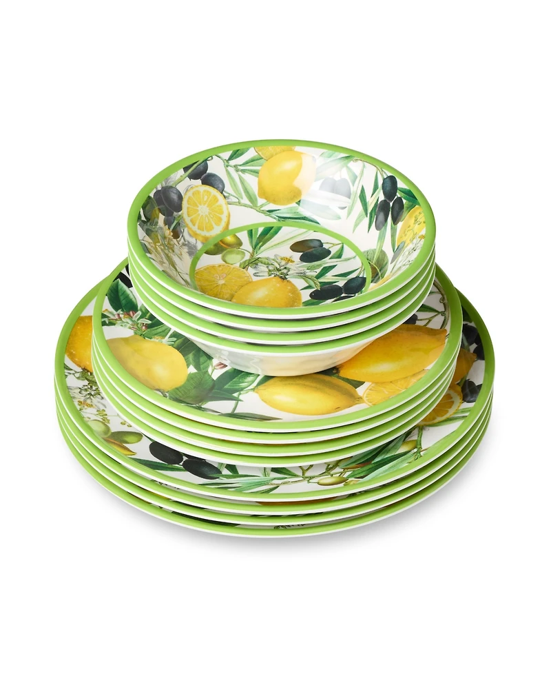 Certified International Limone Melamine 12-Pc. Dinnerware Set, Service For 4