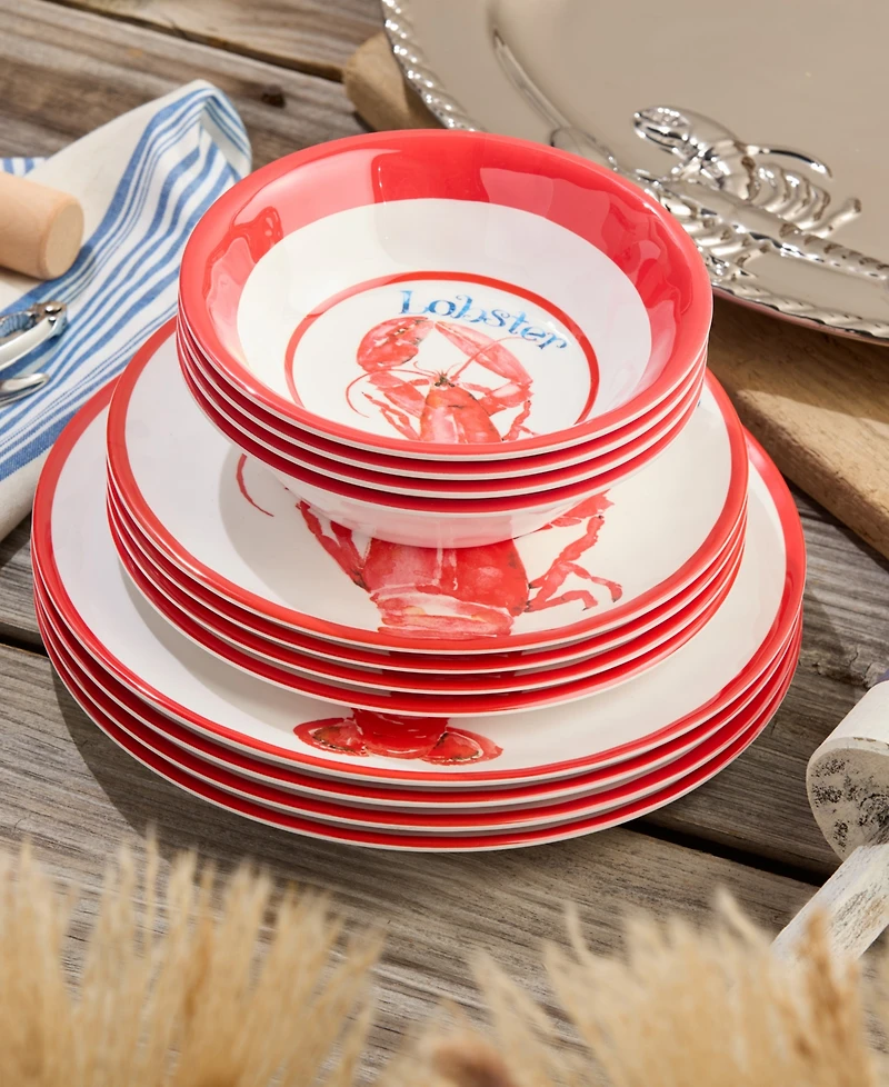Certified International Beach House Lobster Melamine 12-Pc. Dinnerware Set, Service For 4
