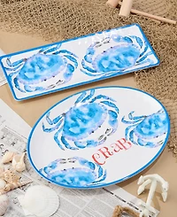 Certified International Beach House Crab Melamine Platters, Set of 2