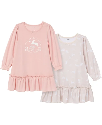 Gerber Toddler Girls 2-Pack Short Sleeve Nightgowns, Flamingoes, 5T