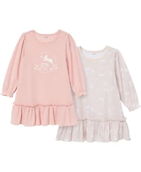 Gerber Toddler Girls 2-Pack Short Sleeve Nightgowns, Flamingoes, 5T