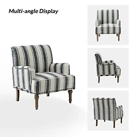 Geltrude farmhouse barbed wooden armchair with spike head trim