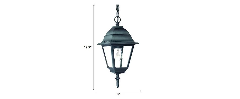 Distressed White Beveled Glass Outdoor Hanging Light